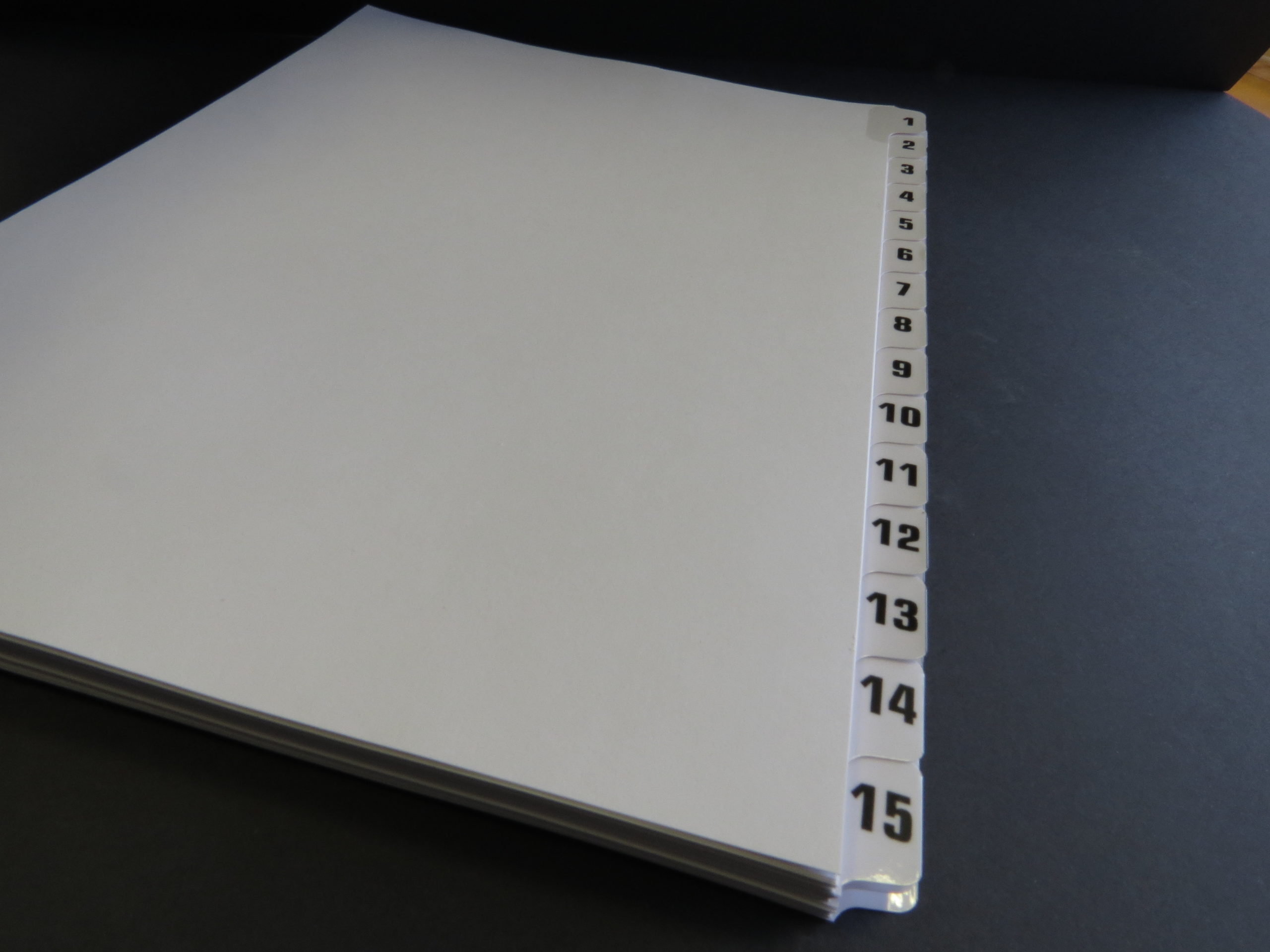A4 Numbered Tab Dividers