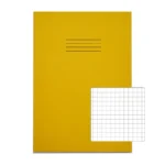 RHINO 13 x 9 A4+ Oversized Exercise Book 40 Pages / 20 Leaf Yellow 7mm Squared