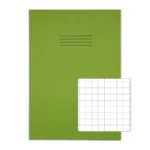 RHINO 13 x 9 A4+ Oversized Exercise Book 80 Pages / 40 Leaf Light Green 10mm Squared