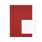 RHINO 13 x 9 A4+ Oversized Exercise Book 80 Pages / 40 Leaf Red 8mm Lined with Margin