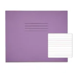 RHINO 6.5 x 8 Handwriting Book 32 Pages / 16 Leaf Purple Narrow-Ruled 4mm Lines Centred on 15mm Lines