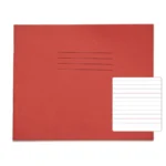 RHINO 6.5 x 8 Handwriting Book 32 Pages / 16 Leaf Red Wide-Ruled 6mm Lines Centred on 20mm Lines