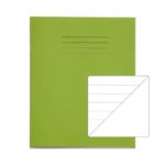 RHINO 8 x 6.5 Exercise Book 32 Pages / 16 Leaf Light Green 12mm Lined with Margin