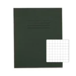 RHINO 8 x 6.5 Exercise Book 48 Pages / 24 Leaf Dark Green 10mm Squared