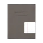RHINO 8 x 6.5 Exercise Book 48 Pages / 24 Leaf Grey 8mm Lined with Margin