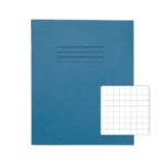 RHINO 8 x 6.5 Exercise Book 48 pages / 24 Leaf Light Blue 10mm Squared