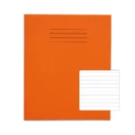 RHINO 8 x 6.5 Exercise Book 48 Pages / 24 Leaf Orange 8mm Lined