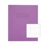 RHINO 8 x 6.5 Exercise Book 48 pages / 24 Leaf Purple 8mm Lined with Margin
