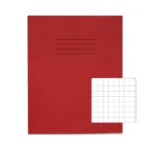 RHINO 8 x 6.5 Exercise Book 48 pages / 24 Leaf Red 10mm Squared