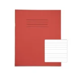 RHINO 8 x 6.5 Exercise Book 48 pages / 24 Leaf Red 8mm Lined