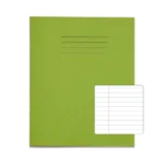 RHINO 8 x 6.5 Exercise Book 80 Pages / 40 Leaf Light Green 8mm Lined with Margin
