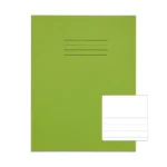 RHINO 9 x 7 Exercise Book 32 Pages / 16 Leaf Light Green Top Half Plain and Bottom Half 12mm Lined