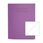 RHINO 9 x 7 Exercise Book 32 Pages / 16 Leaf Purple 15mm Lined with Plain Reverse