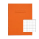 RHINO 9 x 7 Exercise Book 48 Pages / 24 Leaf Orange 5mm Squared