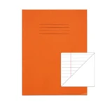 RHINO 9 x 7 Exercise Book 80 Pages / 40 Leaf Orange 8mm Lined with Margin with Plain Reverse