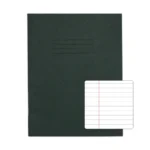 RHINO 9 x 7 Exercise Book 48 Pages / 24 Leaf Dark Green 8mm Lined with Margin