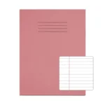 RHINO 9 x 7 Exercise Book 48 pages / 24 Leaf Pink 8mm Lined with Margin