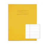 RHINO 9 x 7 Exercise Book 48 Pages / 24 Leaf Yellow 8mm Lined with Margin
