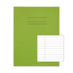 RHINO 9 x 7 Exercise Book 80 Pages / 40 Leaf Light Green 6mm Lined with Margin