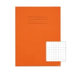 RHINO 9 x 7 Exercise Book 80 Pages / 40 Leaf Orange 10mm Squared