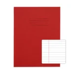 RHINO 9 x 7 Exercise Book 64 Pages / 32 Leaf Red 8mm Lined with Margin