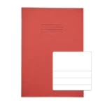 RHINO A4 Exercise Book 32 Pages / 16 Leaf Red Top Half Plain and Bottom Half 15mm Lined