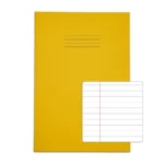 RHINO A4 Exercise Book 32 Pages / 16 Leaf Yellow 8mm Lined with Margin
