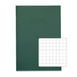 RHINO A4 Exercise Book 48 pages / 24 Leaf Dark Green 10mm Squared