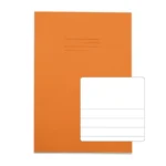 RHINO A4 Exercise Book 48 pages / 24 Leaf Orange Top Half Plain and Bottom Half 12mm Lined