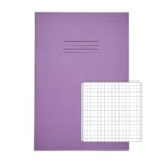 RHINO A4 Exercise Book 64 Pages / 32 Leaf Purple 5mm Squared