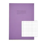 RHINO A4 Exercise Book 64 Pages / 32 Leaf Purple 7mm Squared