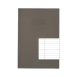 RHINO A4 Exercise Book 80 Pages / 40 Leaf Grey 8mm Lined with Margin