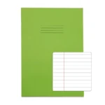 RHINO A4 Exercise Book 96 Pages / 48 Leaf Light Green 8mm Lined with Margin