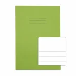 RHINO A4 Exercise Book 64 Pages / 32 Leaf Light Green Top Half Plain and Bottom Half 13mm Lined