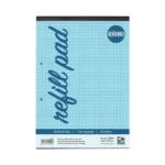 RHINO A4 Tinted Refill Pad 100 Pages / 50 Leaf Blue Paper 7mm Squared