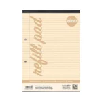 RHINO A4 Tinted Refill Pad 100 Pages / 50 Leaf Cream Paper 8mm Lined with Margin