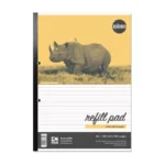 RHINO Office A4 Refill Pad Sidebound 400 Pages / 200 Leaf 8mm Lined with Margin